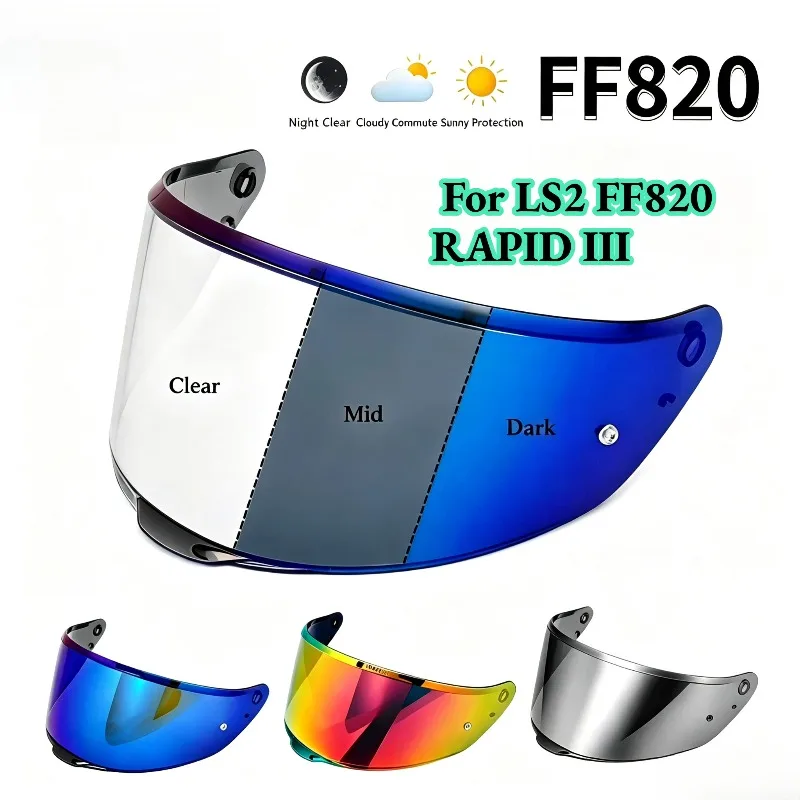 Visor for LS2 FF820 RAPID III Helmet Lens Anti Fog High Impact Protection UV Cut Durable High Strength