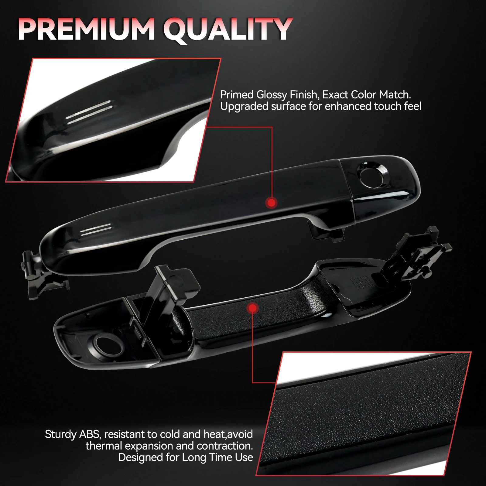 Black Front Driver Side Exterior Door Handle Without Keyless Entry For Toyota Camry 2012-2017 Replace 6921106090 6921706370C0