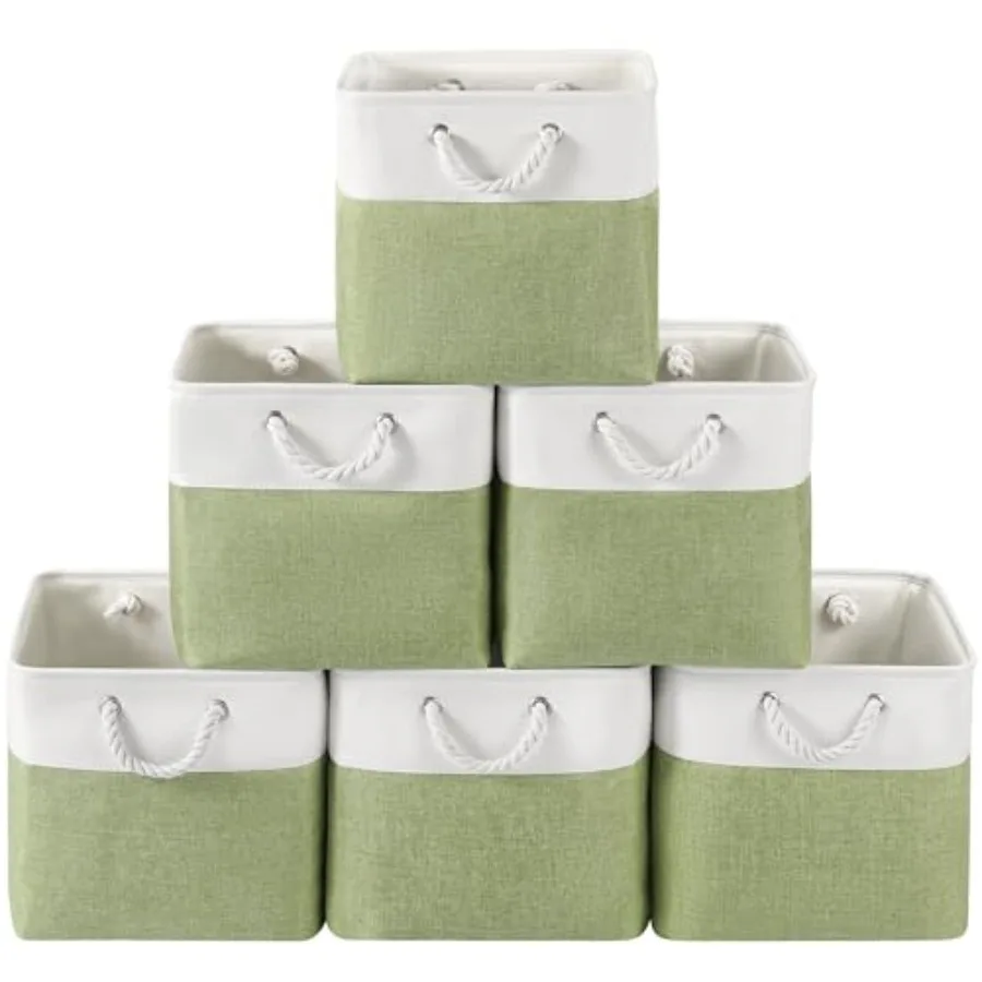 

13 x 13 Inch Cube Storage Bins, 6 Pack Fabric Storage Basket with Handles, Foldable Boxes Organizer for Shelf Baskets for Home,