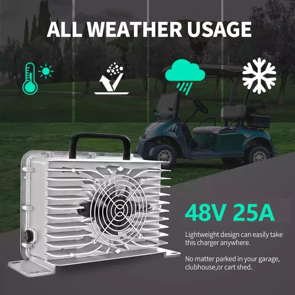 48V(58.4V) 25A Ladegerät für Lifepo4 Lithium batterie, Golf wagen Batterie ladegerät für Club Car Precedent Onward Tempo