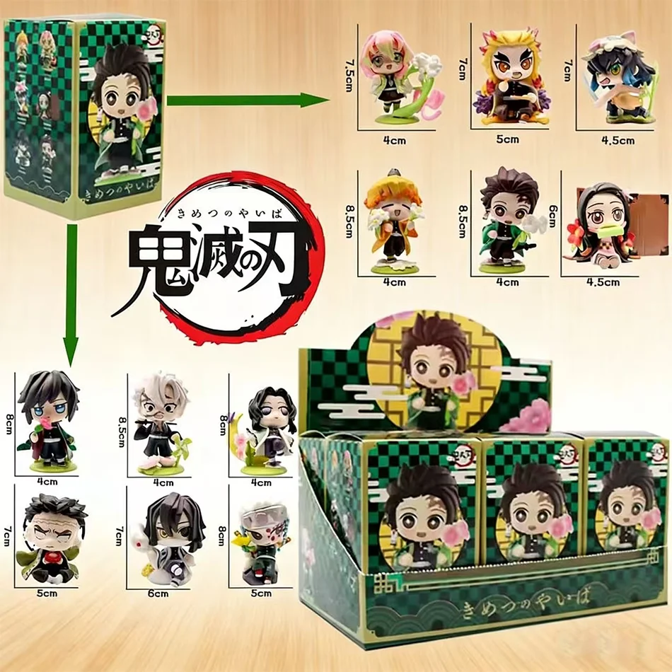 

NEW Q Posket Figure Wholesale Demon Slayer Mini Figurine 5Pcs 10Pcs 12Pcs 15Pcs Sets Kimetsu No Yaiba Small PVC Dolls Deskto box
