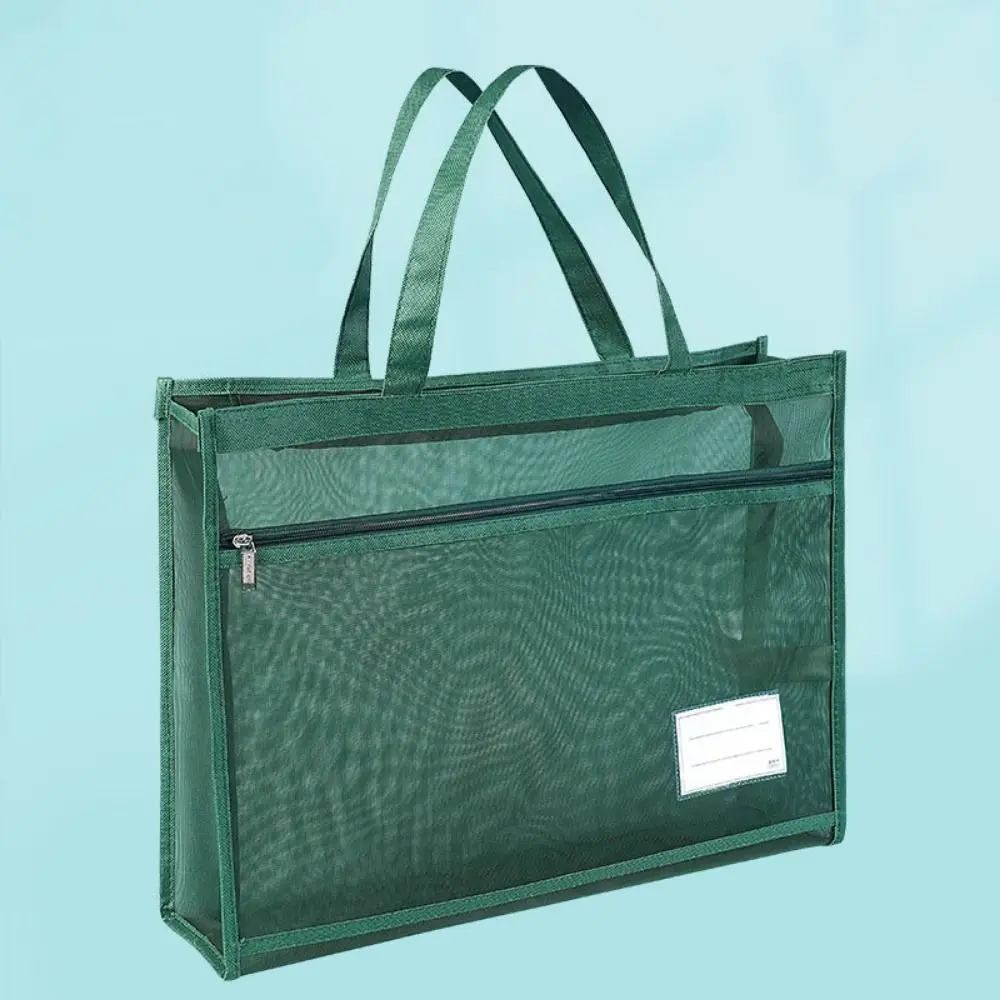 A3 Zipper Pouch Bag Large-capacity Creative Document Book Bag Mesh Oxford Multi-layer File Organizer Artwork Storage Bag