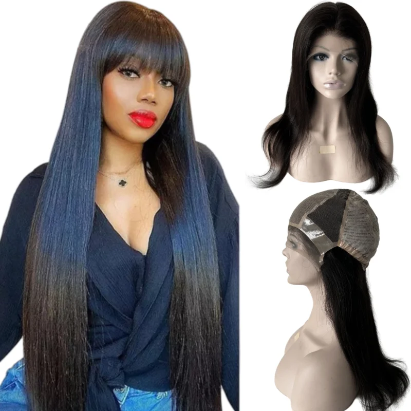 

16-дюймовые бирманские девственные человеческие волосы # NC 180% Плотность 5x5 Шелковый верх Полный кружевной медицинский парик с силиконовой противоскользящей полосой для белого цвета