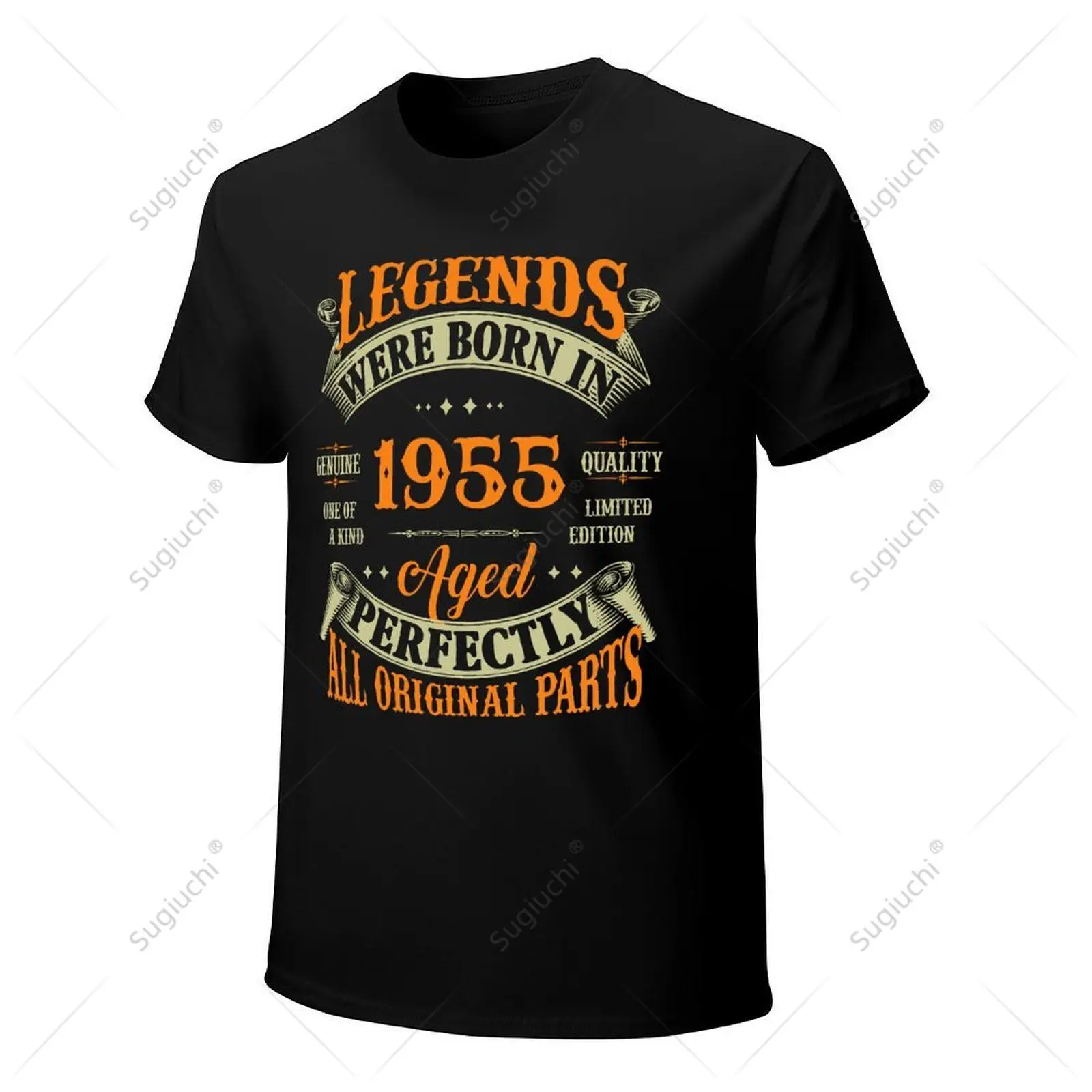 T-shirt unissexo para homens e mulheres, 100% algodão, lendas vintage, nascida em 1955, T-shirt para meninos, aniversário