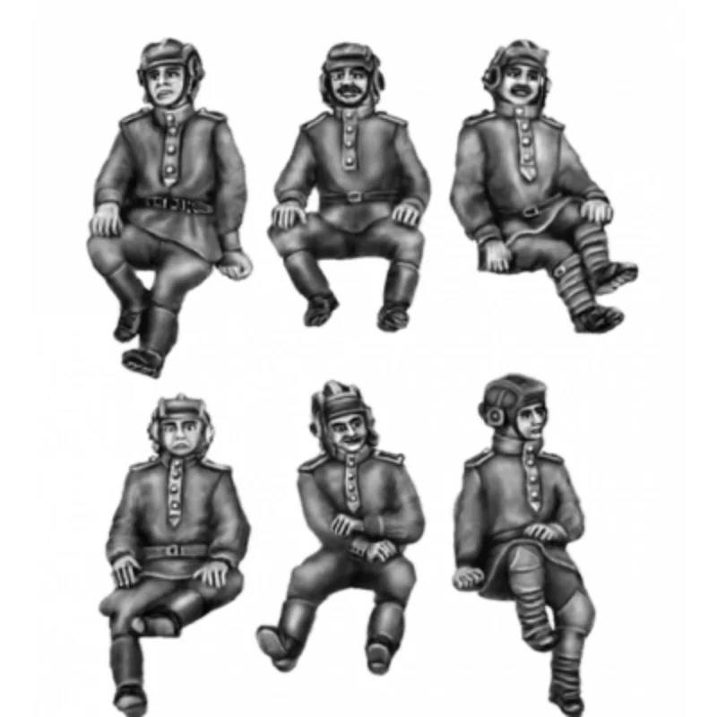 1/72 Scale Resin Figure Model Kit Military Tank Crew Relaxed 6 People (Micro Scene Matching) Unassembled Unpainted