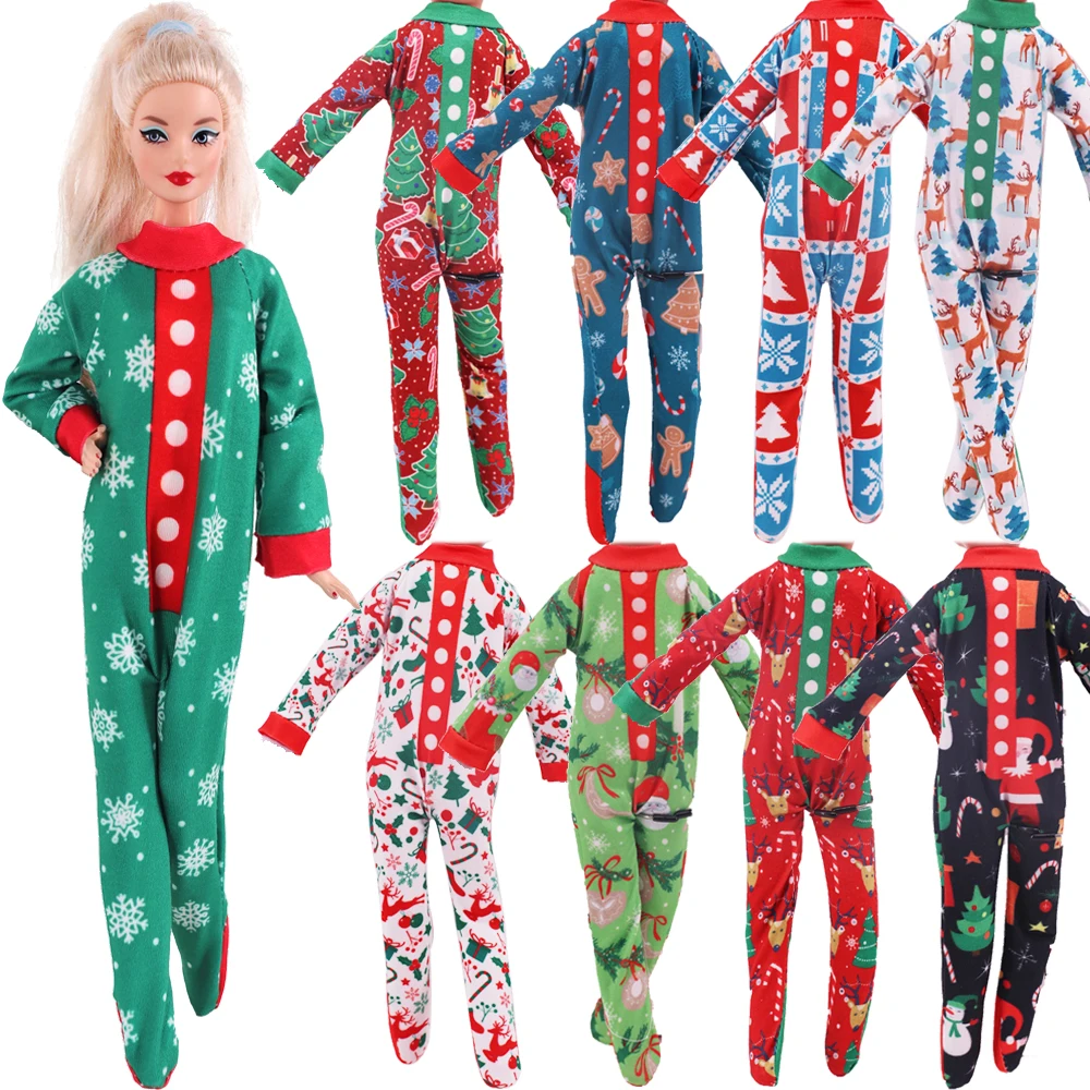 Pop Doll Clothes Christmas Style Printing Bodysuit For 11.5Inch Barbis&30Cm Christmas Doll Accessories,Christmas Girl's Toy Gift