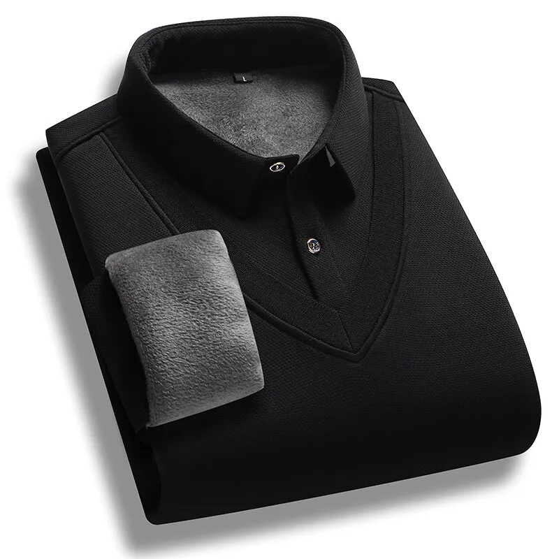 

Свитер, повседневный модный свитер, мужская нижняя рубашка с рукавами среднего и старшего возраста, универсальная куртка с воротником рубашки из двух предметов