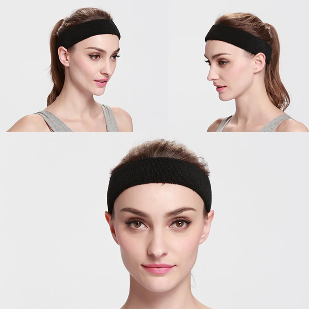 

4 Pcs Sports Headband Hair Bands Sweat Absorbing Hairband Basketball Black Yoga Headbands