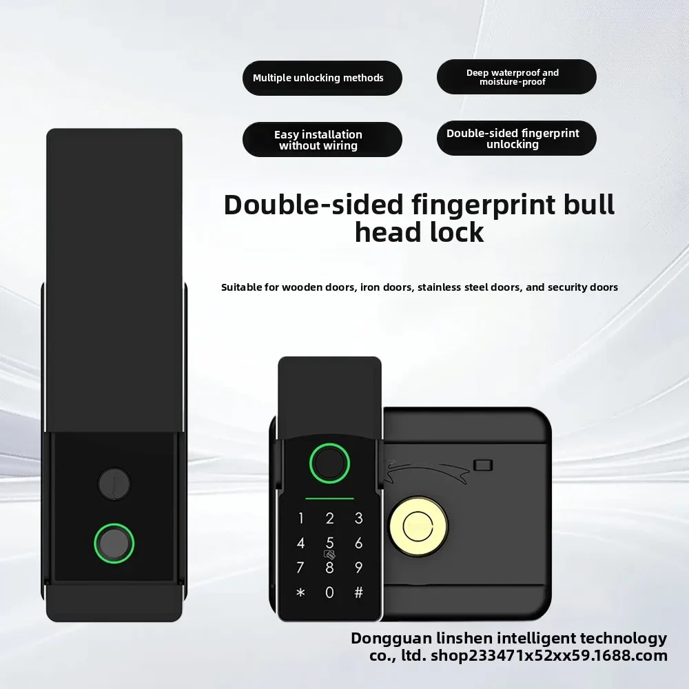DurableBull Head Lock Graffiti Smart Lock Double Sided Waterproof Vintage Iron Door TongTong Lock Apartment Rental House Passwor
