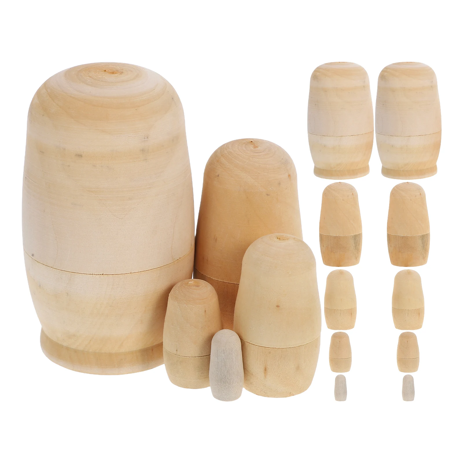 Conjunto de 3 Kits de Decoração de Mesa DIY Matrioska, Kits Inacabados para Pintura Infantil, Artesanato, Decoração de Festa em Casa