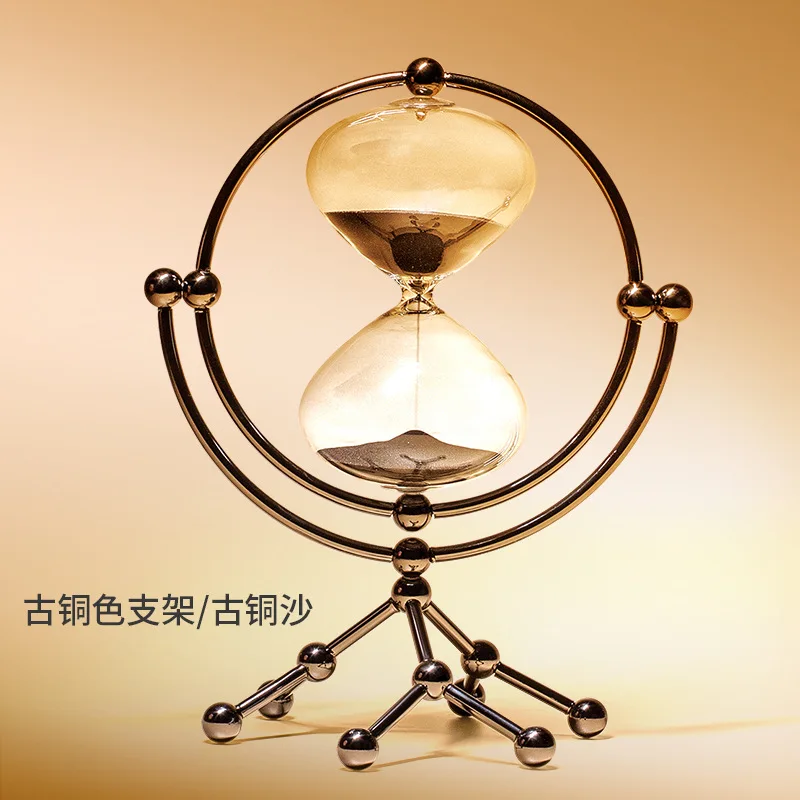 Light Luxury High-end Transparent Globe Ornament Hourglass Living Room TV Cabinet Office Desktop Study Home Decoration