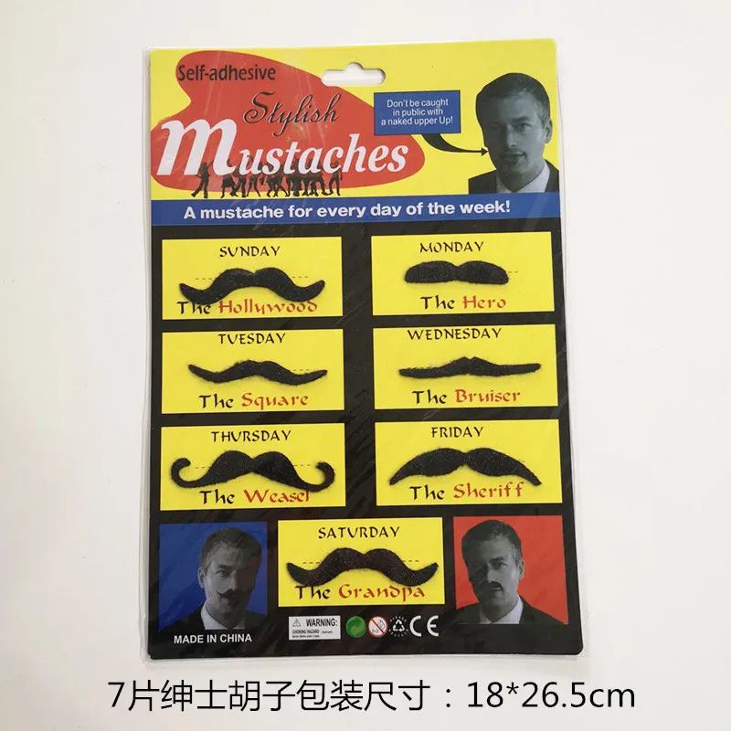 Kids Adult Masquerade Party Funny Costume Halloween Cosplay Fake Beard Photobooth Props Funny Fake Mustache Sticker - Image 5