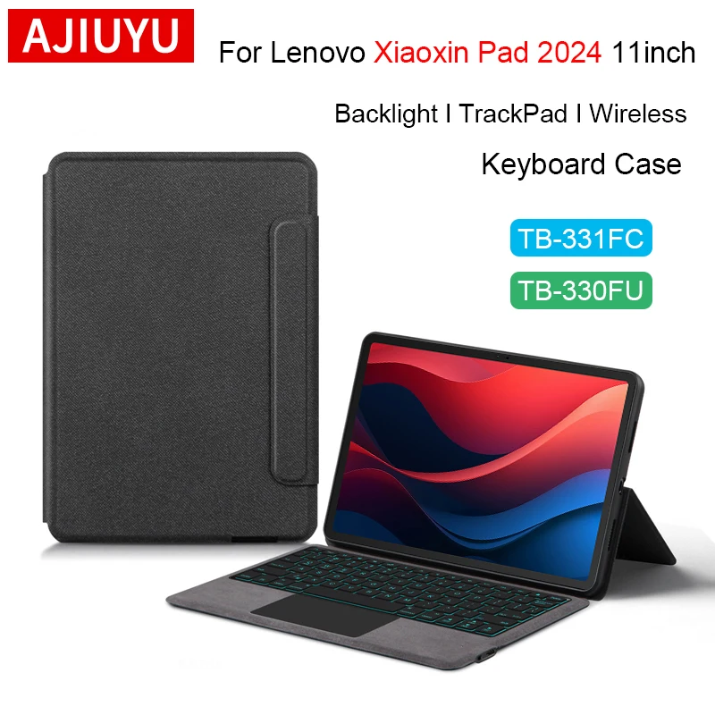 

AJIUYU Волшебная клавиатура с подсветкой для Lenovo Tab M11 Xiaoxin Pad 2024 11 дюймов TB331FC чехол для планшета Испанский Арабский Португальский Корейский