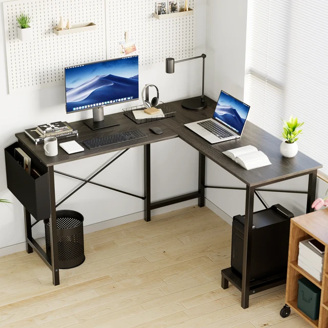 JHK Gaming Corner 50 Inch Office Writing PC Wooden Table with CPU Storage Shelf & Side Bag for Home Office Bedroom Small Space JHK Gaming Corner 50 Inch Office Writing PC Wooden Table with CPU Storage Shelf & Side Bag for Home Office Bedroom Small Space
