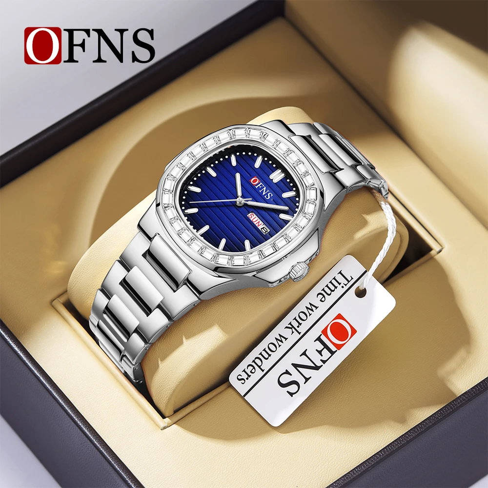 OFNS Brand 1522 New Casual Men's Quartz Watch Stone Night Glow Calendar Waterproof Business Fashion Trend Men's Watches