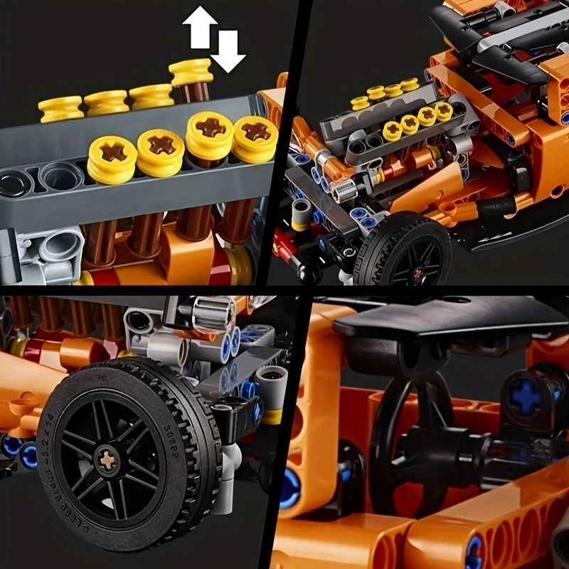 Kit de construção de modelo de carro esportivo MOC 579PCS brinquedo de corrida presente de feriado para adultos e crianças