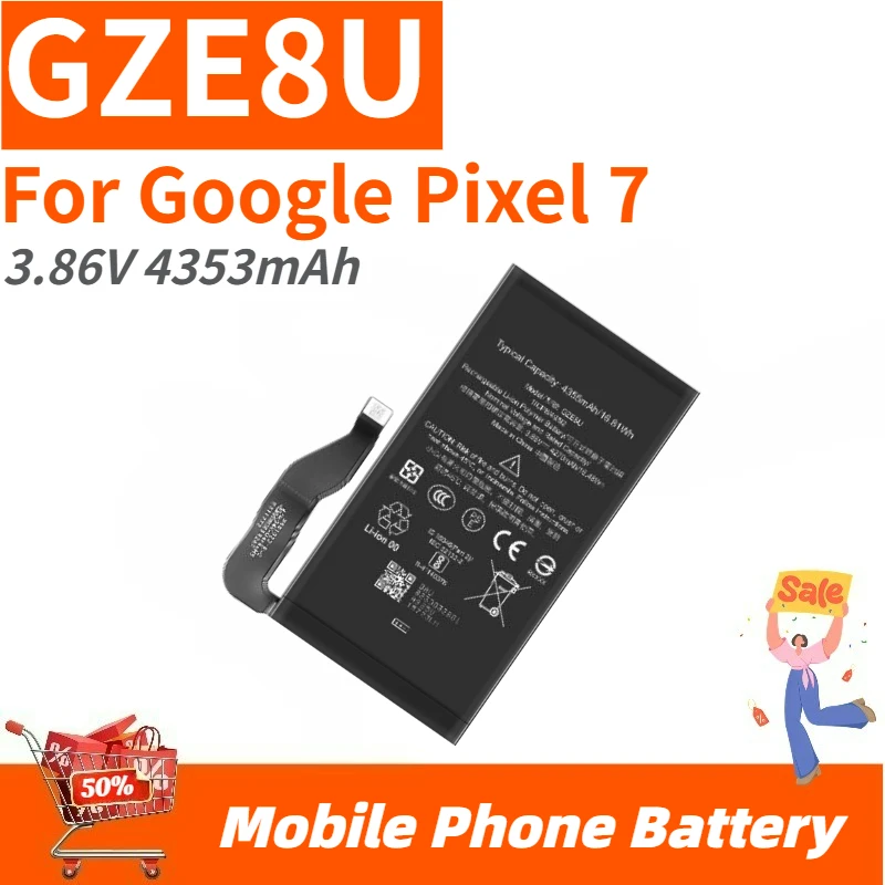 

High Quality GZE8U Mobile Phone Battery 3.86V 4353mAh For Google Pixel 7 Brand New Replacement Battery