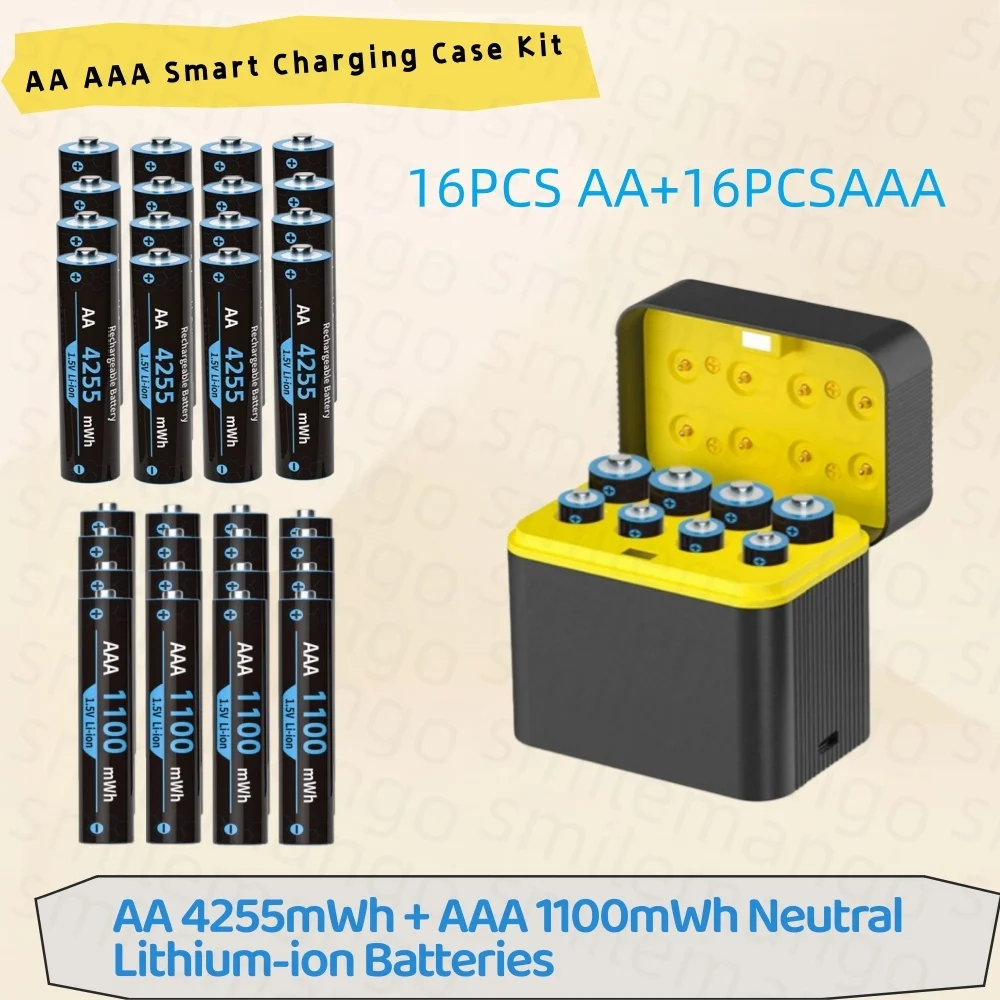 1.5V Oplaadbare Lithium Batterij AA 4255mWh/AAA 1100mWh Batterijen Hoge Capaciteit 1.5V Batterij voor Muis Afstandsbediening