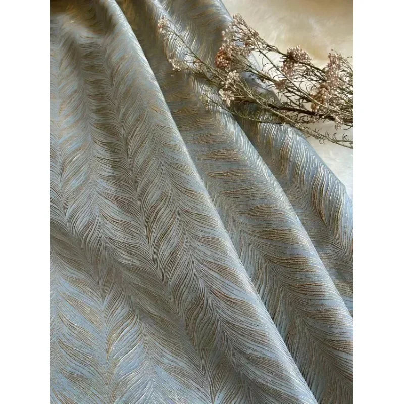 

Fashion High Precision Embossed Jacquard Satin Luxury Curtains for Living Room Bedroom Dining Blackout White Tulle Custom Size