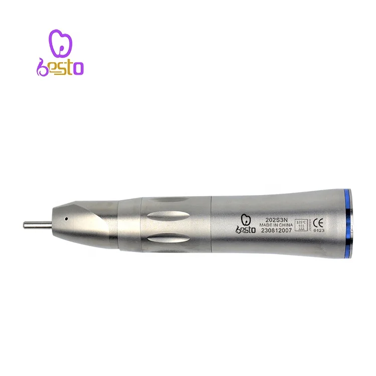 Den tal aço inoxidável Nosecone reto Handpiece, spray de água único interno, E-Type para Micromotor, 1:1