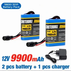 3s1p Batteries 18650 Recargable Battery Pack 12V 9900mAh 18650 Lithium ion DC 12.6V Super Replacement Battery + 12V 1A Charger