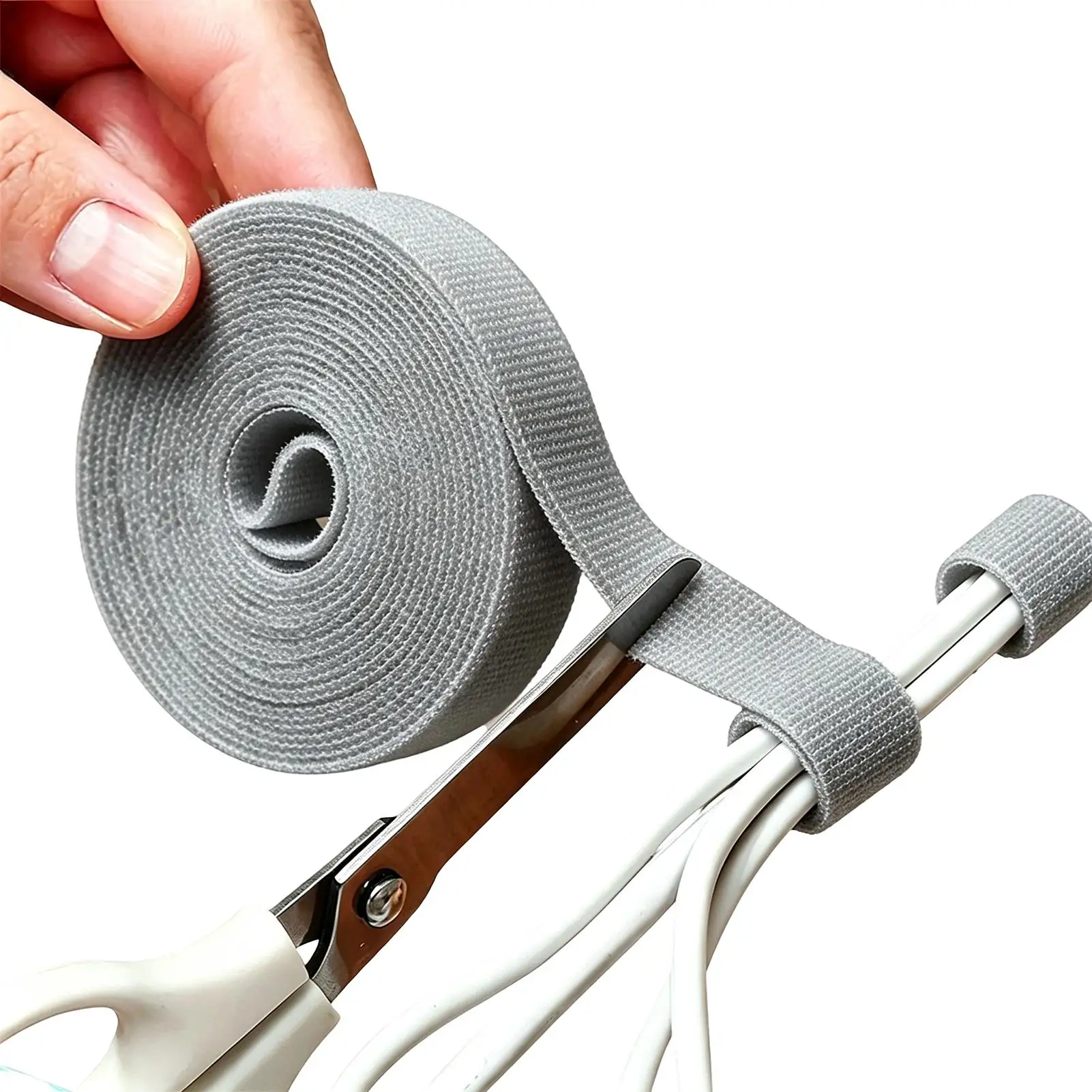 Cuttable Nylon Cord Organizer Long Fastening Cable Ties Wire Fastener Reusable Cord Holder for TV Laptop Desktop Home Office