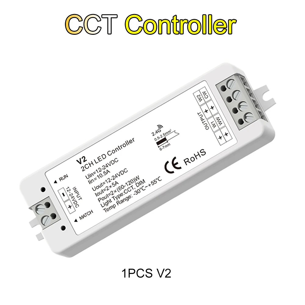 Skydance LED Controller DC12V-24V Single Color CCT RGB RGBW RGBWW 2.4G RF Controller For Linear Strip V1 V2 V3 V4 VP V5-M