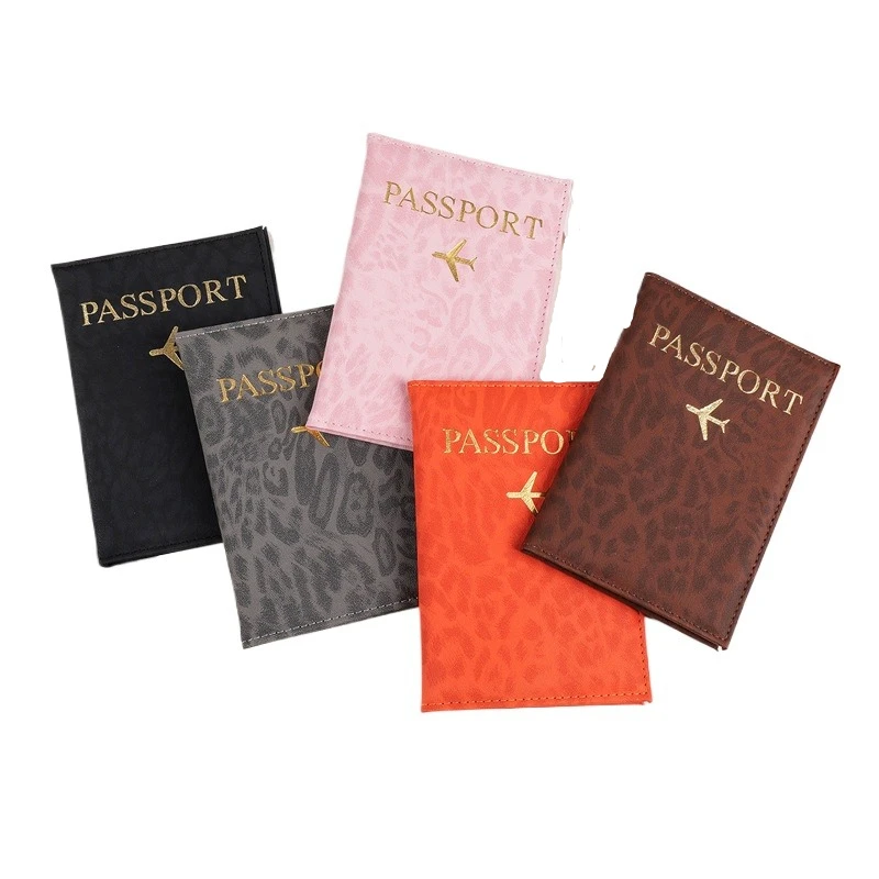 Leopard Print Travel Passport Holder Cover Case for Women PU Leather Card Ticket Passport Covers Holder Protective Accessories gallery 1