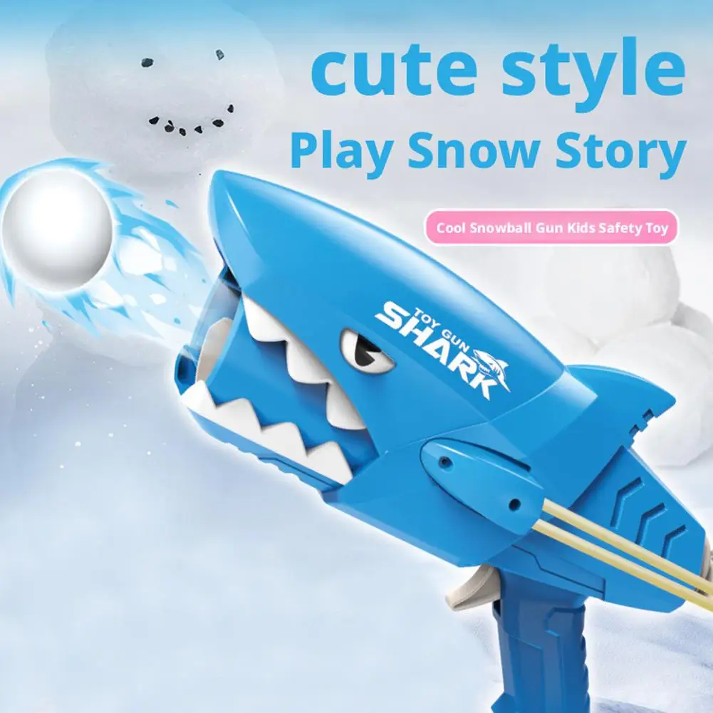 Pistolet requin amusant et facile à utiliser, jouets de neige en plein air pour la famille, combat de boules de neige, jeux de fête d'hiver