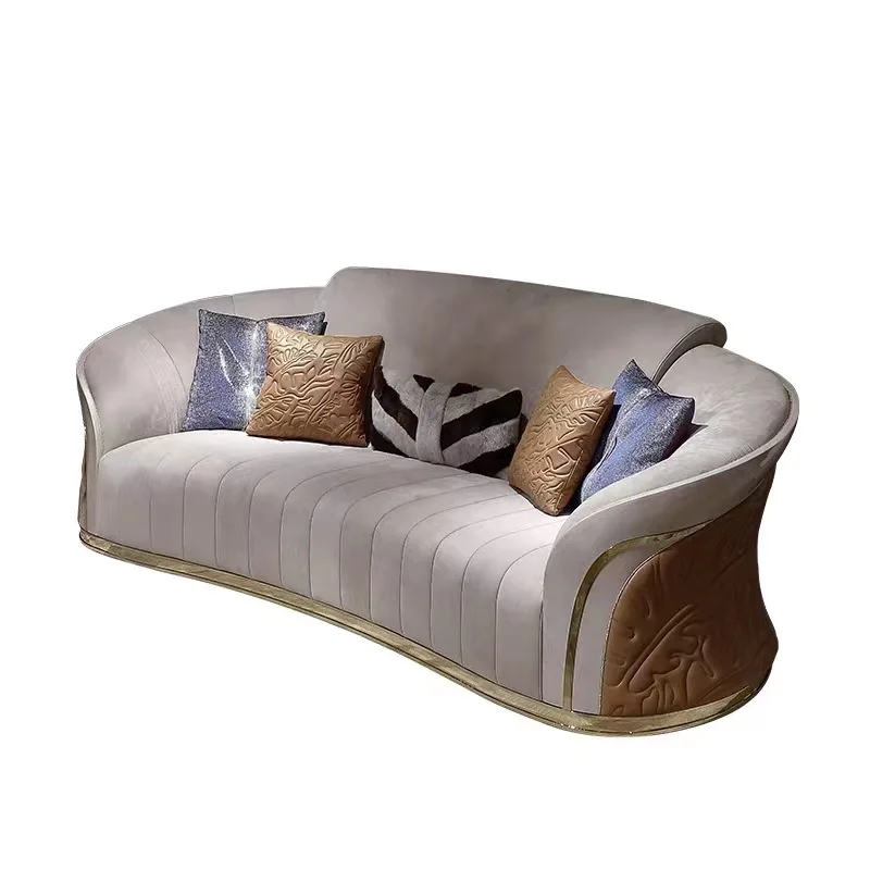 -For Modern  Wood Veneer Microfiber L-Shape Sofa Set Slipcovered Customized Color Size for Living Room Home Office Basement Use*