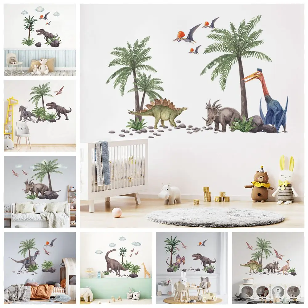 Dinosaur Wall Decal  For Boy Room Decor Dinosaur Home Decor Stickers Wall Art Kids Wall Sticker Decoration Stickers