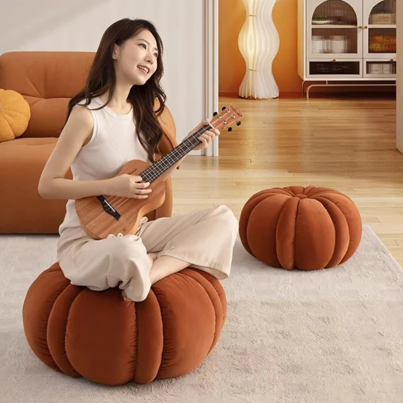 creative-pumpkin-round-stool-cute-small-seat-for-entryway-bedroom-kids-chair-aesthetic-decorative-accent-ottoman-for-living-room