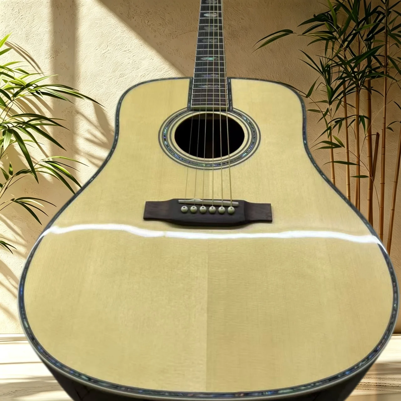 D45 Left Acoustic Guitar Spruce Top Rosewood Back Sides Rosewood Fretboard Abalone Binding Floral Abalone Inlay Free Shipping