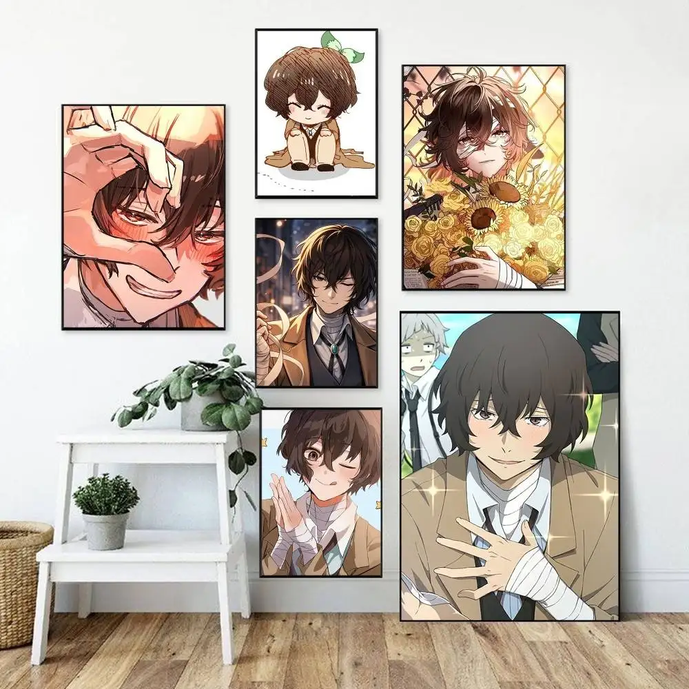 Bungo Stray Dogs O-Osamu D-Dazai   Poster Perfect Space Sticker Self Adhesive for Office Home Theater Wall Art Decor Fancy Gift