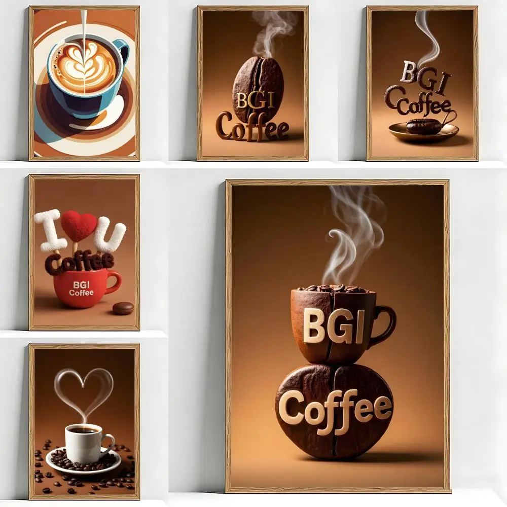 Affiche C-Coffee p-poster, impressions murales neutres polies, décoration murale pour bureau, entrée, maison, affiche artistique, cadeaux