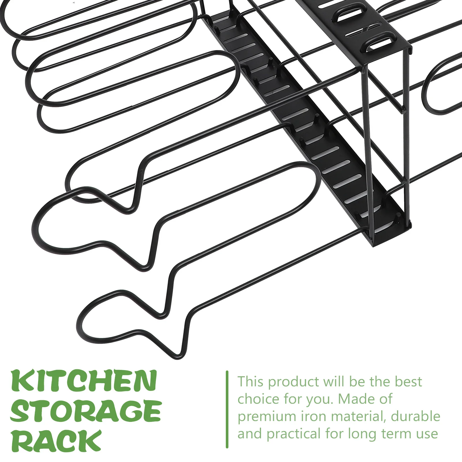 

1Set Kitchen Storage Rack Black 8 Layer Practical Pot Cover Holder Tray for Home Kitchen Clean Cooking Space Pot Cover Holder