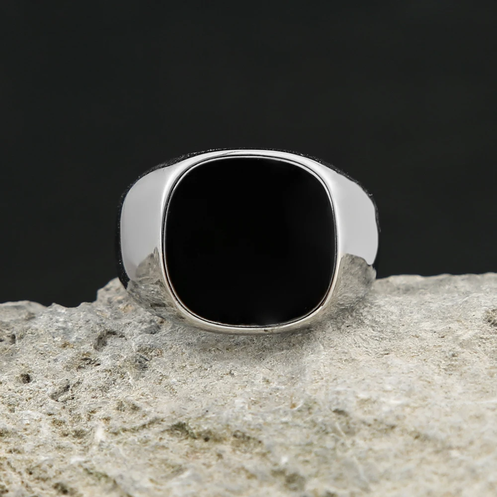 Punk Romantic Vinyl Ring For Men Women Couple Wedding Jewelry Stainless Steel Smooth Rings Hip Hop Party Fashion Jewelry Gifts