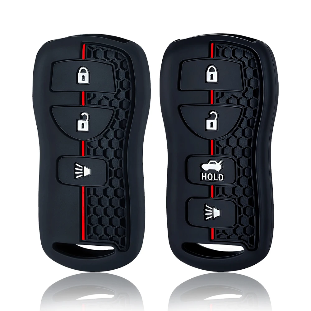 Para nissan x-trail t30 frontier murano armada versa altima sentra tiida para infiniti fx 35 qx56 ja60 silicone caso chave do carro capa