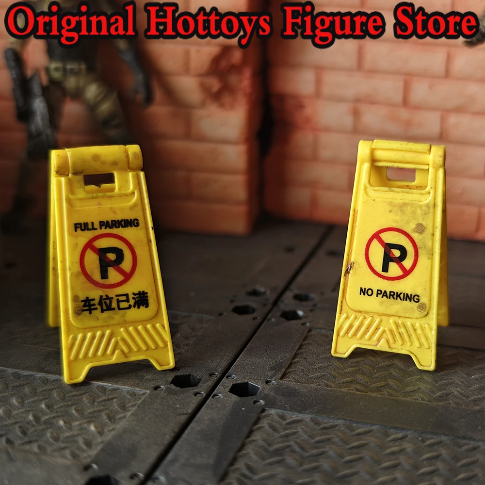 1/18 Soldier Scene Accessory Simulated Road Parking Lot Warning Signs Mini Roadblock Props For 3.75-inches Action Figure Doll