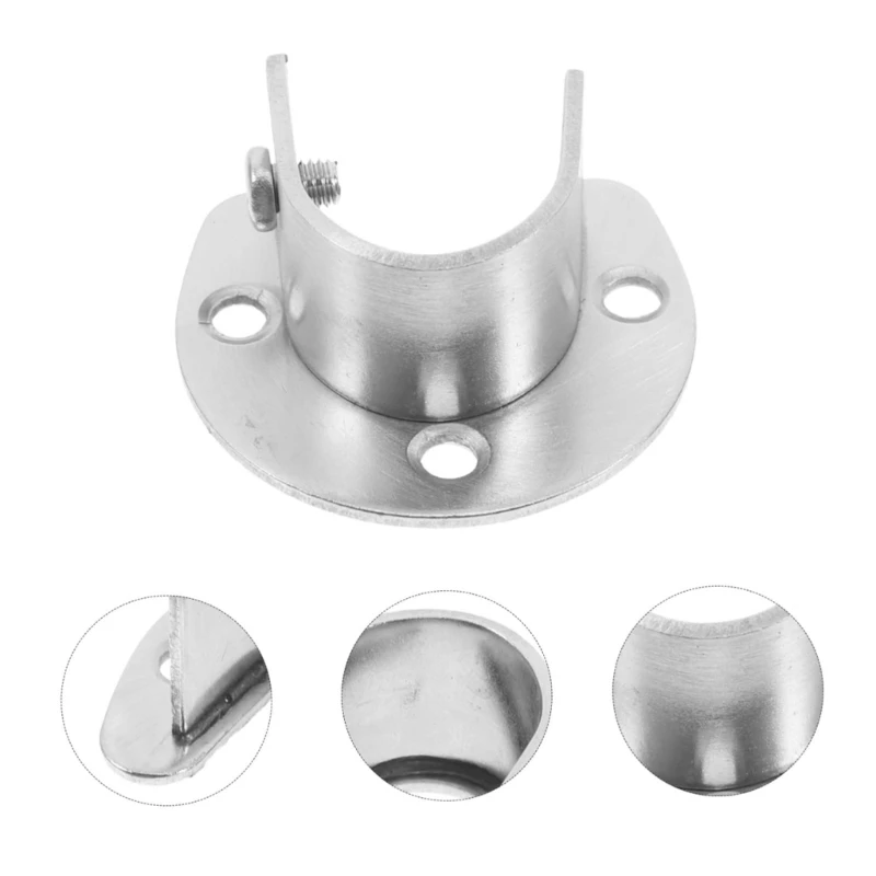 Pack of 2 Closet Rod Holders Steel Curtain Rod Support for Wardrobe Organization