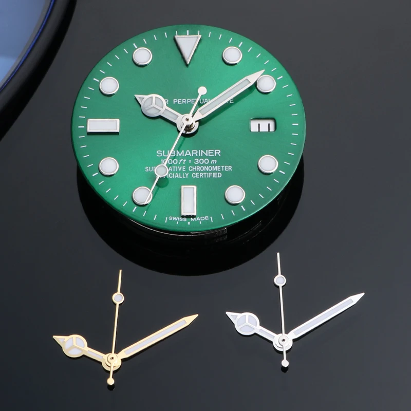 NH35 Watch Hands Green Luminous Gold Rose For Rolex Water Ghost Datejust NH35/NH36/4R/7S Seiko Needle Movement Watch Accessories