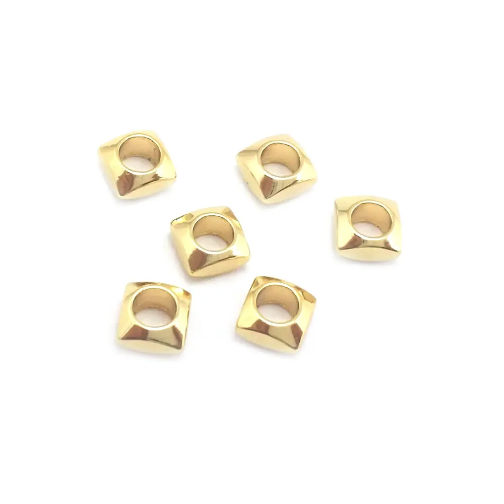 4MM 5MM 18K Gold Color Brass Cube Spacer Beads Bracelet Beads High Quality Diy Jewelry Making Supplies Accessories for Women