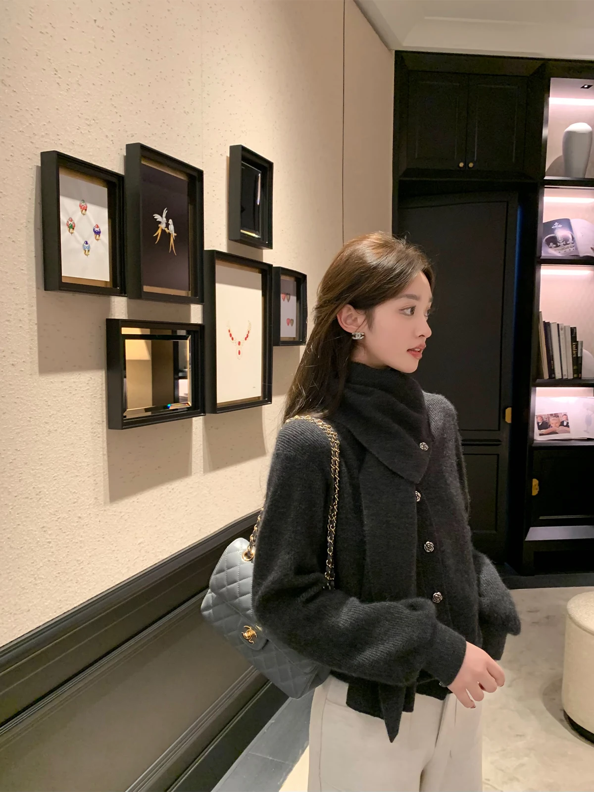 

Cchen Chenchun Fuji Mountain автономный шарф вязаный ретро свитер из меха енота зимний топ женская мода