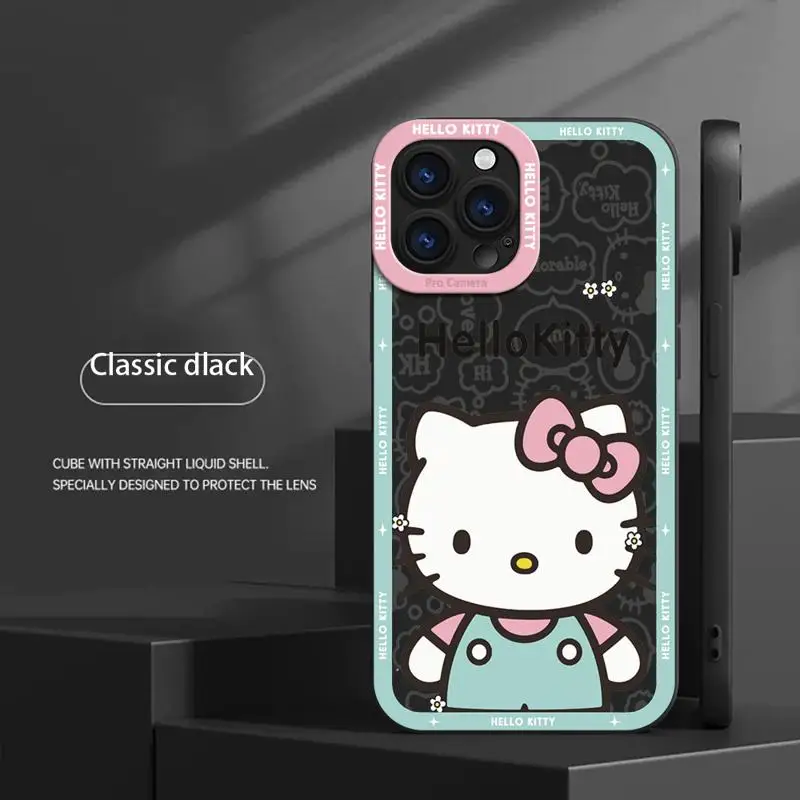 Case For Apple iPhone 11 14 Pro Max 13 12 Mini 15 Plus Silicone Shell Phone Cover Shockproof Protective Funda Hello Kitty Cute