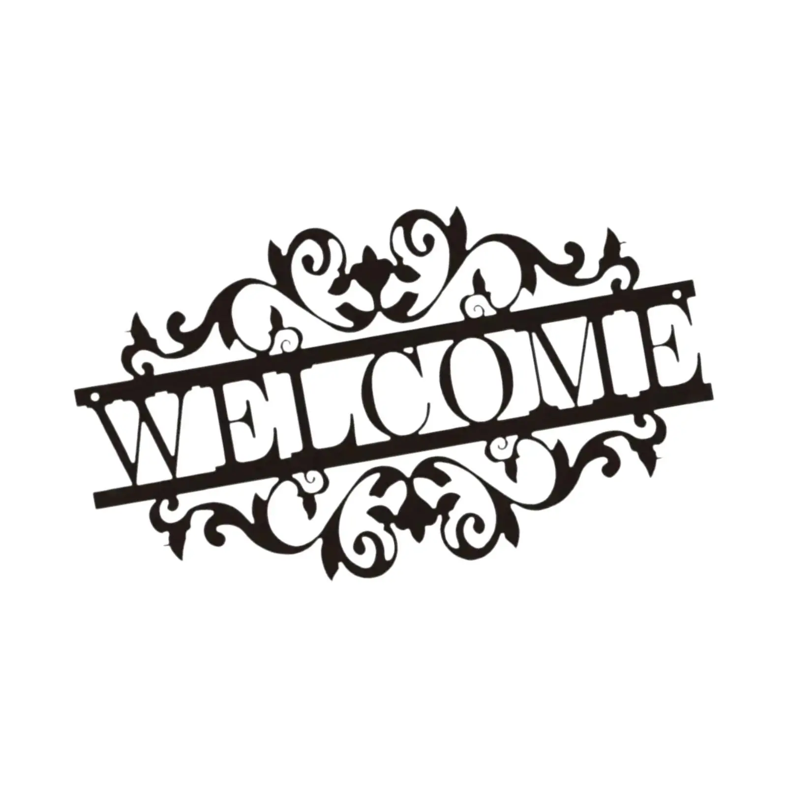 Elegant Galvanized Sheet Welcome Sign for Home Exterior Wall Decoration Cafe Bar Entryway