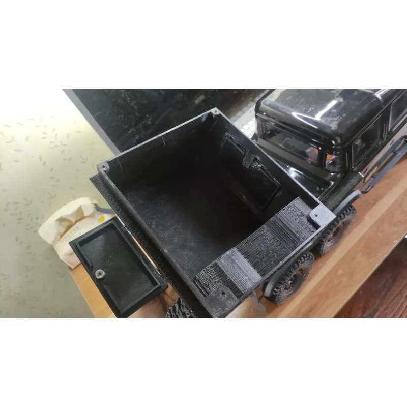 Rear Trunk Equipment Bay Cover  For YK6101 1/10 RC Crawler Two Spare Tire Mounts Magnetic Side Doors Open No Drill Upgrade Parts