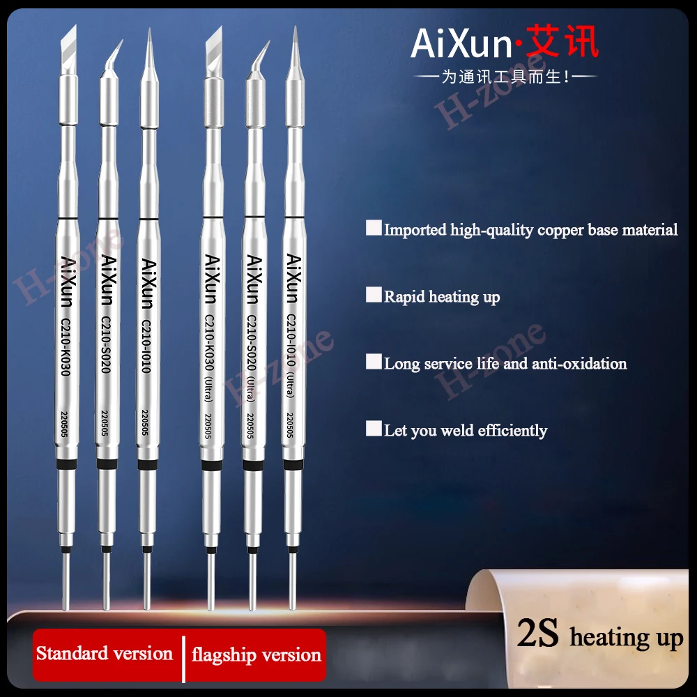 JC AIXUN T3b T420D C115 I010 K030 S020 Tips Kit Lead Free Sharp Bent Knife Soldering Iron Tip for JBC Nano T115 Handle Station