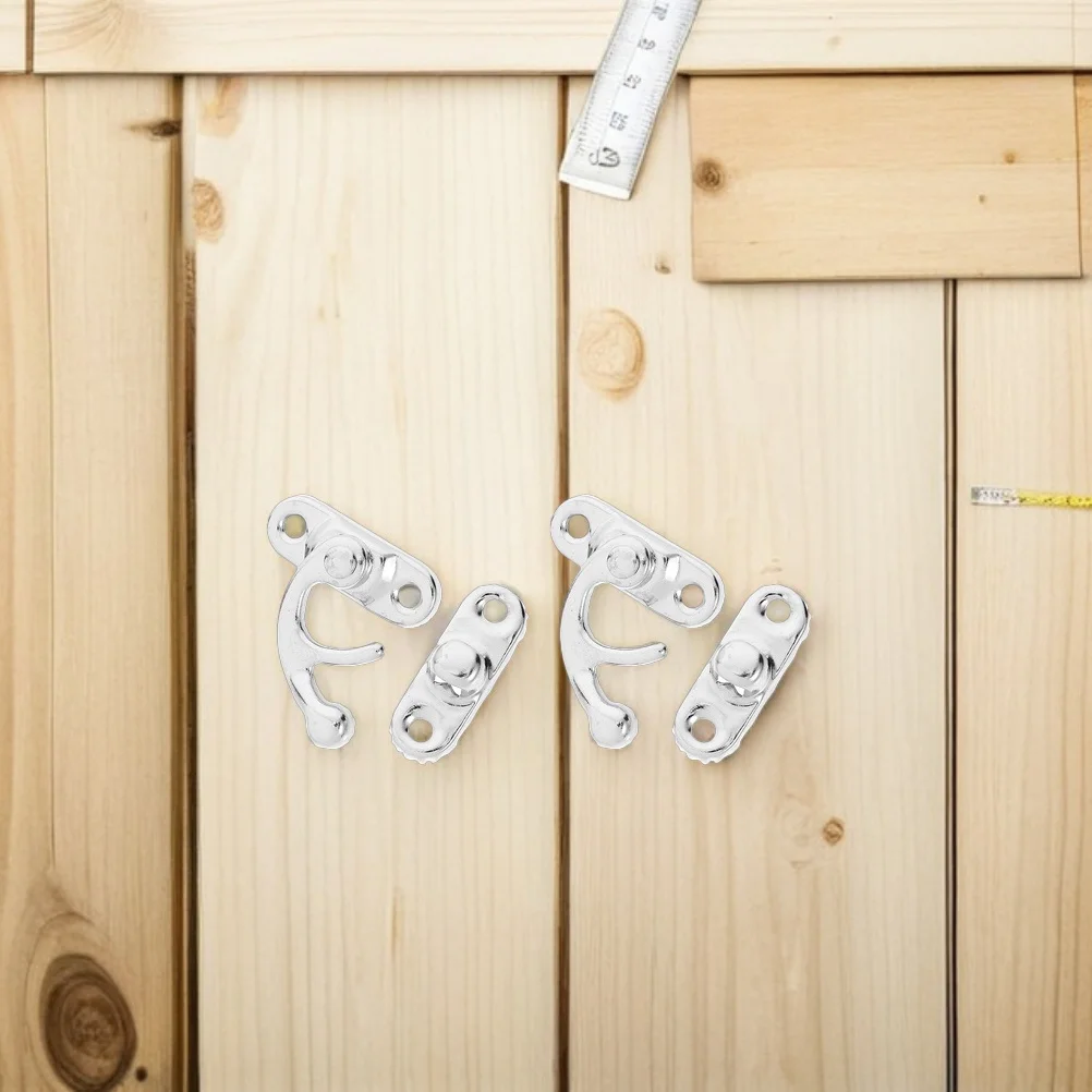 

20pcs Retro Bull Horn Hook Clasp: Vintage Iron Cabinet Latch For Diy Wooden Boxes Small Box Lock Catch Hasp Hardware