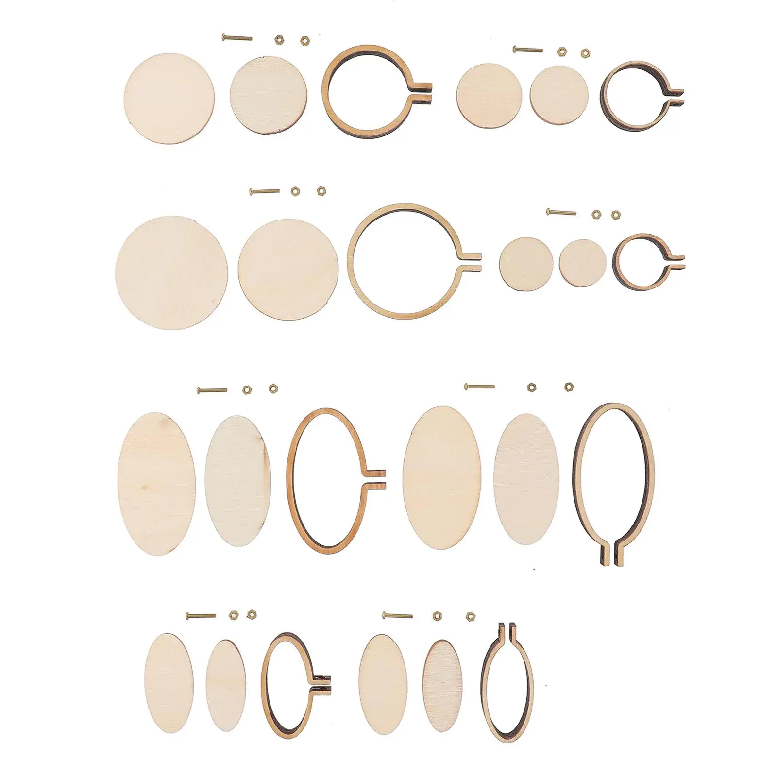 

8 Sets Mini Embroidery Hoop Pendant Wooden Jewelry Making Materials Decorative Charms Crafting Projects Accessories Mini