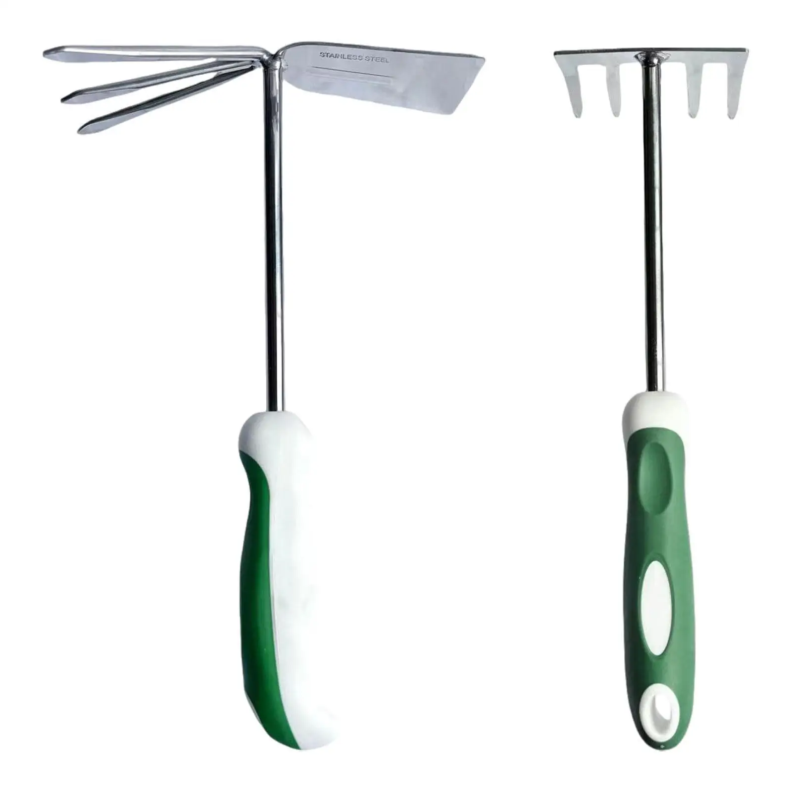 Garden Trowel Anti Slip Garden Rake Stainless Steel Fork Gardening Tool for Lawn Smoothing Soil Courtyard Transplanting Digging